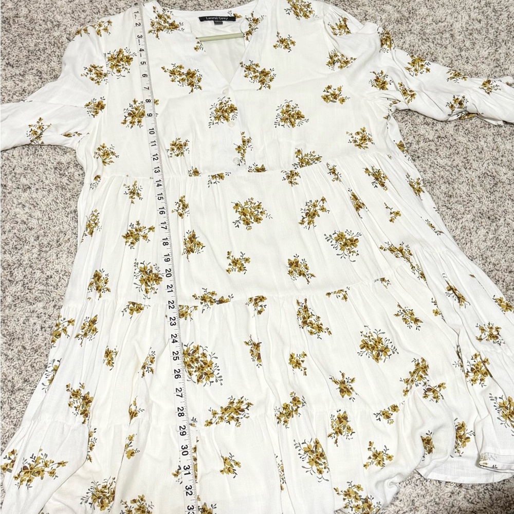 Floral Print White Dress size Large - Picture 6 of 8